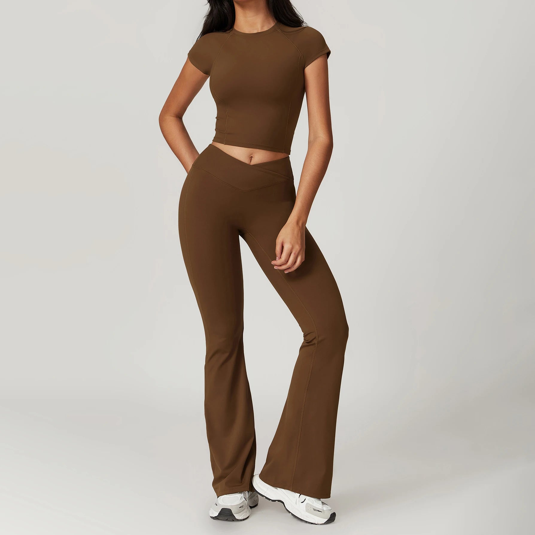 YIYI Recycled Fabrics Comfortable Outdoor Girl Suits High Waist Legging Sets Yoga Gym Fitness Sets Quick Dry Womens Workout Sets