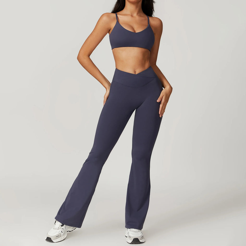YIYI Recycled Fabrics Comfortable Outdoor Girl Suits High Waist Legging Sets Yoga Gym Fitness Sets Quick Dry Womens Workout Sets